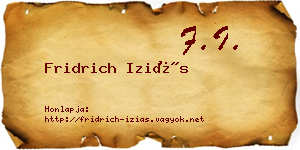 Fridrich Iziás névjegykártya